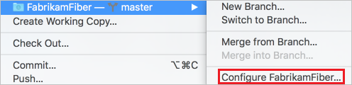 Screenshot that shows how to configure your Xcode Git project settings.