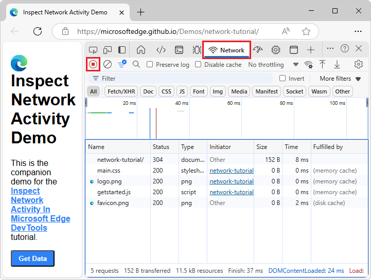 The Network tool