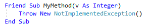 Generate method result VB