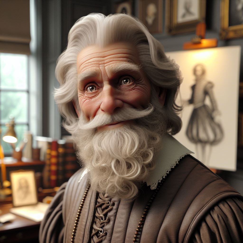 Ein KI-generiertes Bild von Leonardo Da Vinci, das in der Begleit-App verwendet wird, um mit historischen Charakteren zu sprechen.