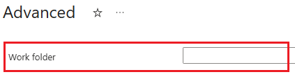 Screenshot che mostra l'impostazione avanzata del pool della cartella di lavoro.