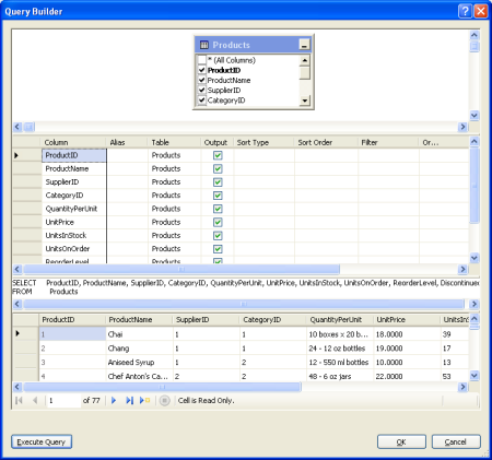Creare la query graficamente tramite l'editor di query
