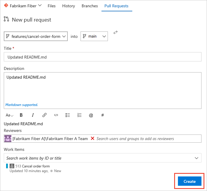 Vista codice, pagina Pull Request.