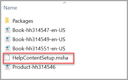 File di installazione del contenuto di aiuto di SQL Server 2012