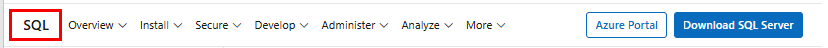 Screenshot dell'opzione nel menu dei Documenti SQL nell’intestazione.