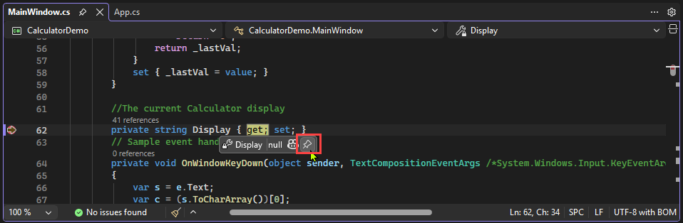 Screenshot che illustra come aggiungere una descrizione dati in Visual Studio.
