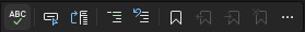 Screenshot della barra degli strumenti dell'editor di testo in Visual Studio.