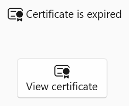 Un'icona di un certificato con il testo 