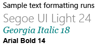 Text formattato con elementi di esecuzione
