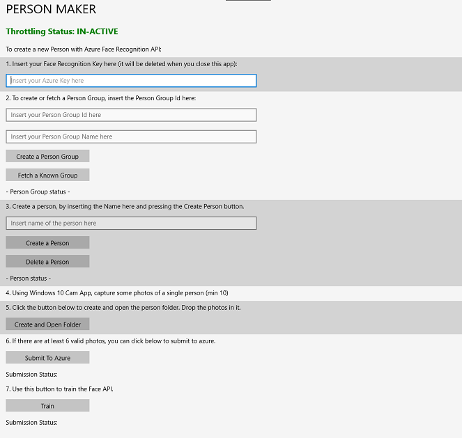 Interfaccia utente di Person Maker